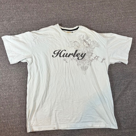 Vintage Hurley Surf Shirt Crown Floral Short Sleeve Casual Top Mens Size XXL Y2K - Picture 1 of 7